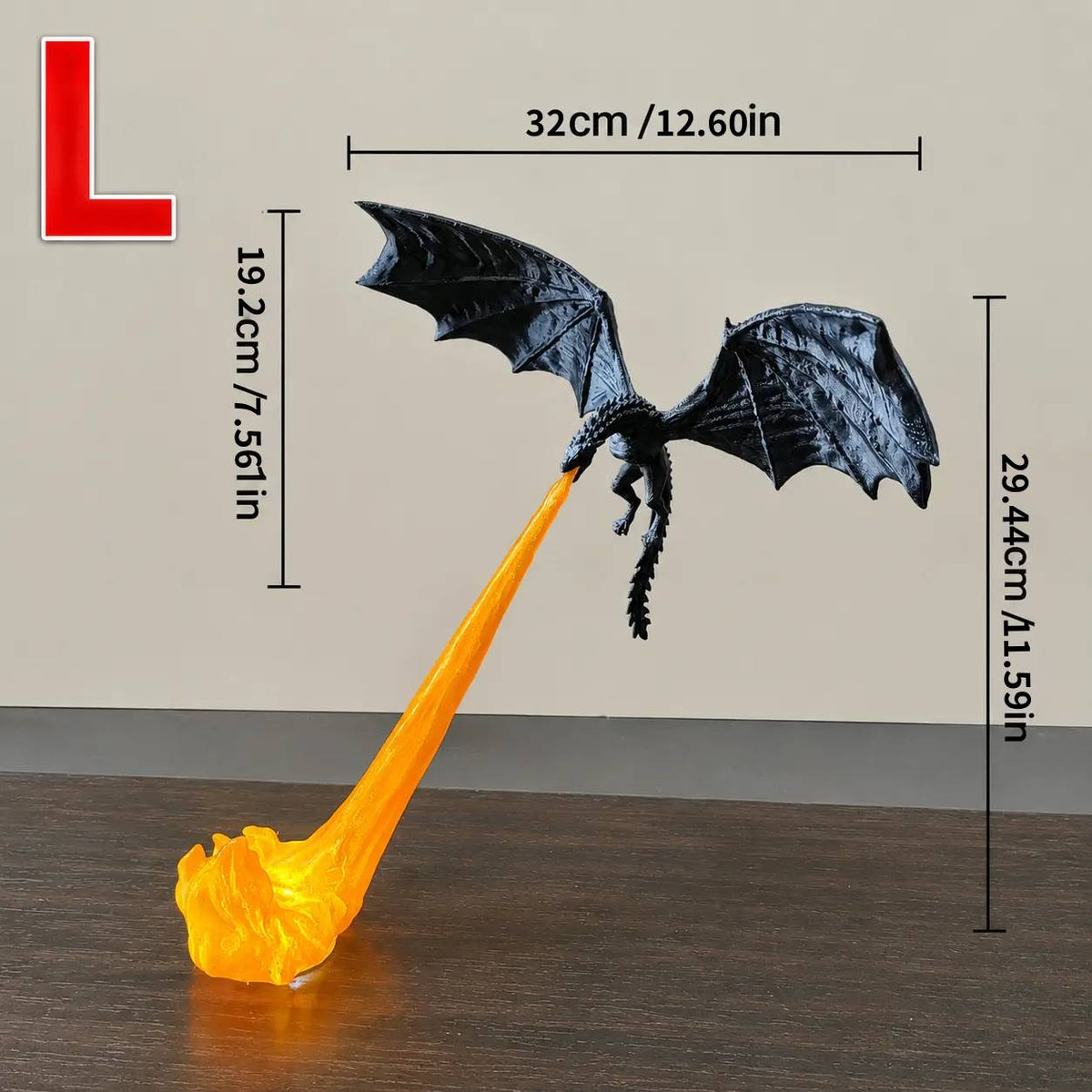 🔥🐲3D Fire-Breathing Dragon LED Display – Fantasy Bookshelf Decor with Glowing Flame