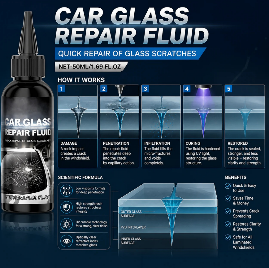 ❤️🔥Fast-Acting Windshield Crack & Chip Repair Kit
