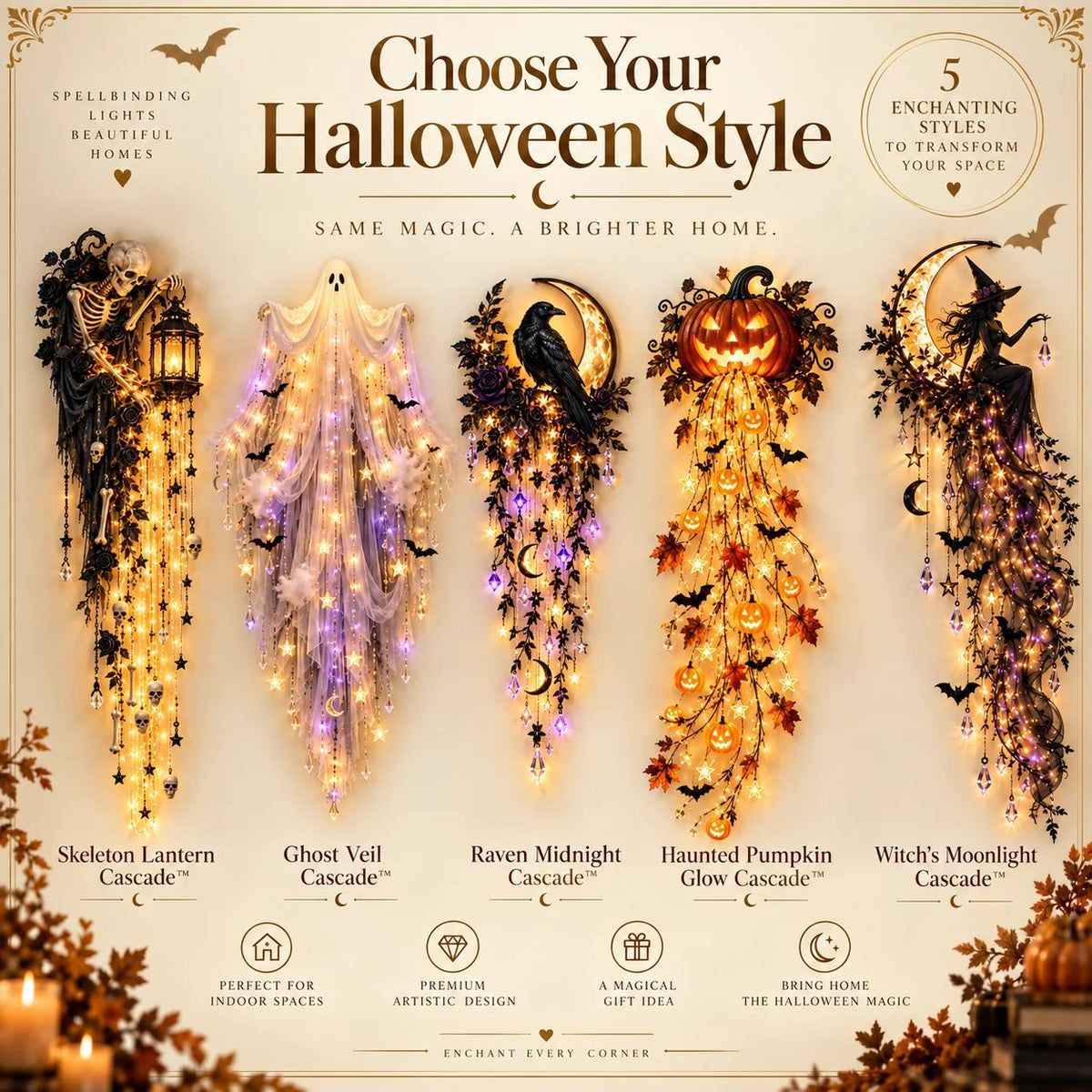 🔥✨Elegant Halloween Cascade Wall Light Collection✨