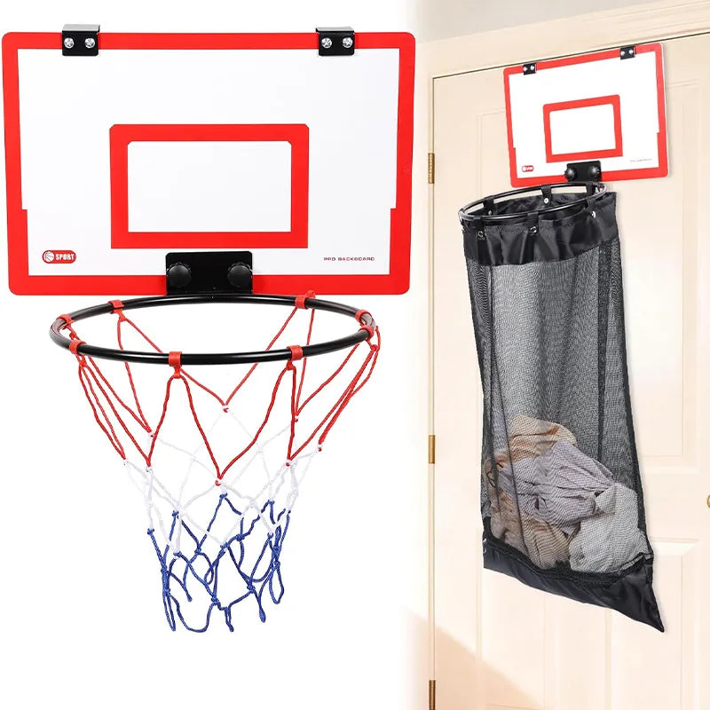 ๐ 2-in-1 Door Hanging Laundry Basket with Basketball Hoop โ Fun & Functional Storage!