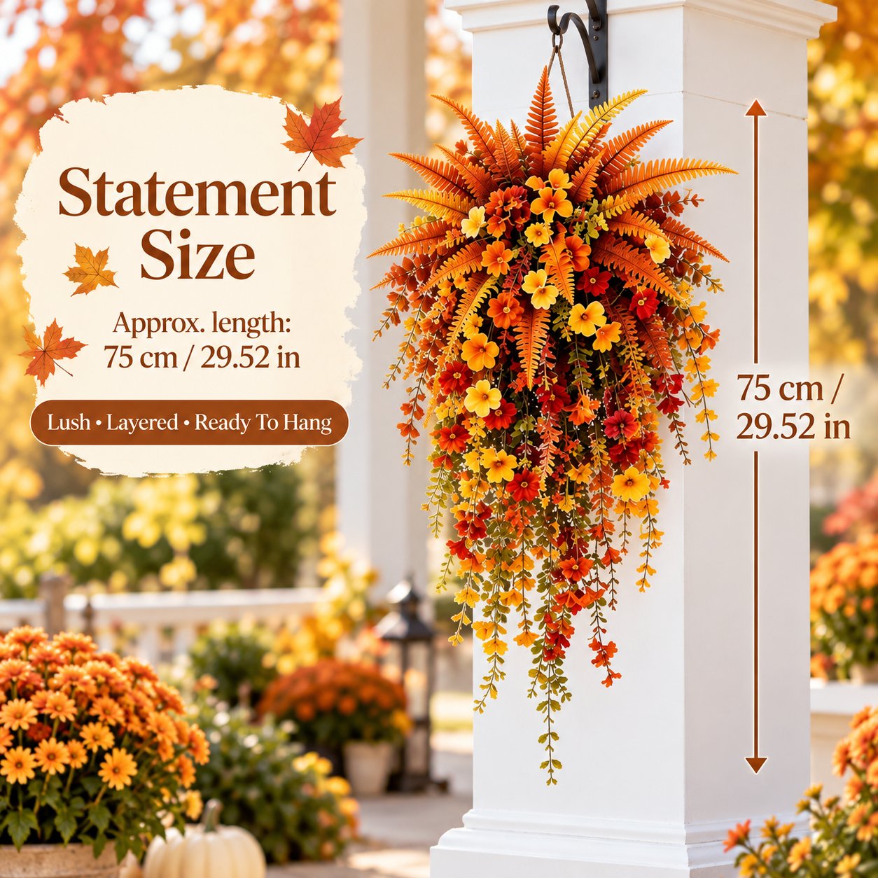 ⚡Autumn Cascading Floral Hanging Swag