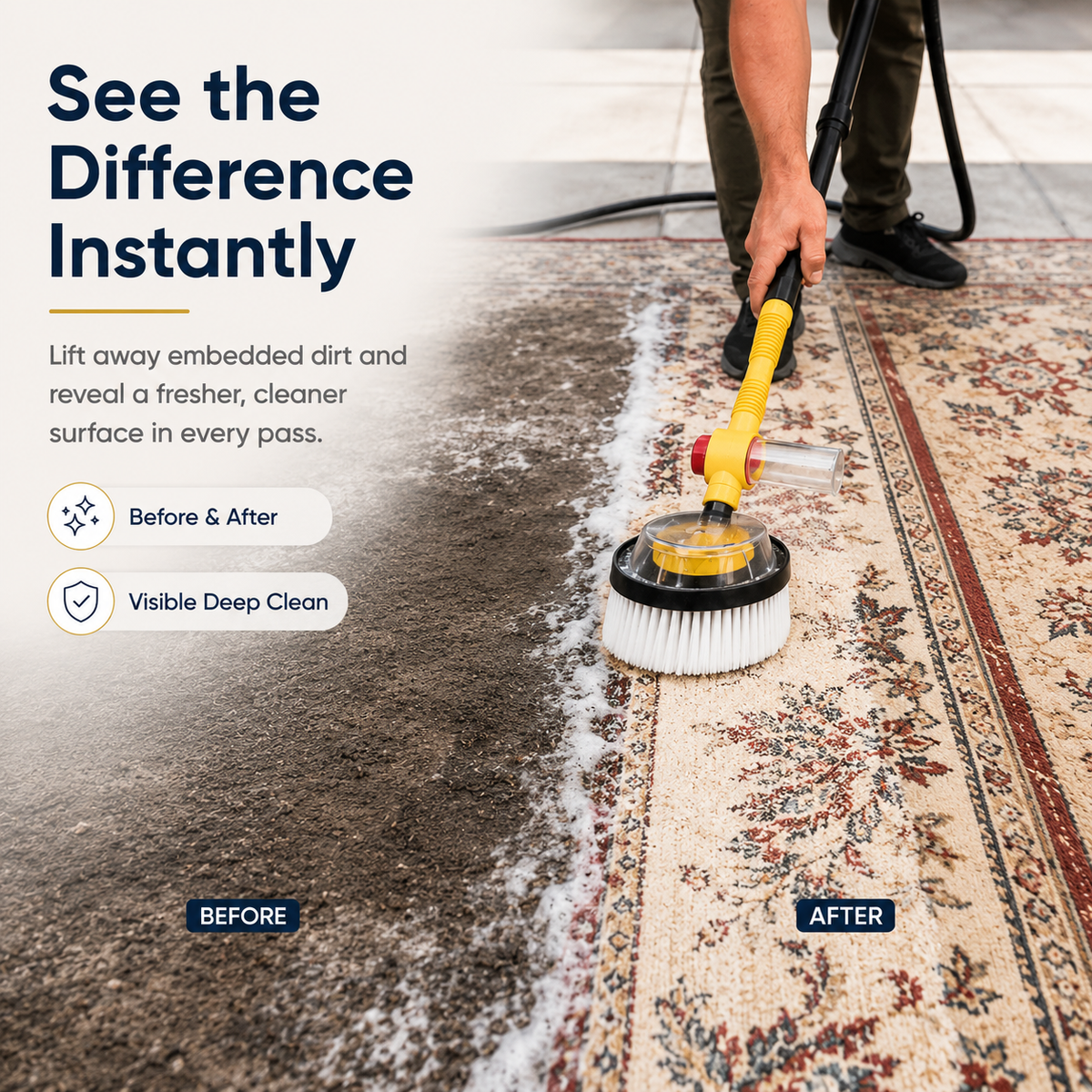 ⚡Water-Assisted Deep Cleaning Scrub Brush for Rugs, Patios & Outdoor Surfaces