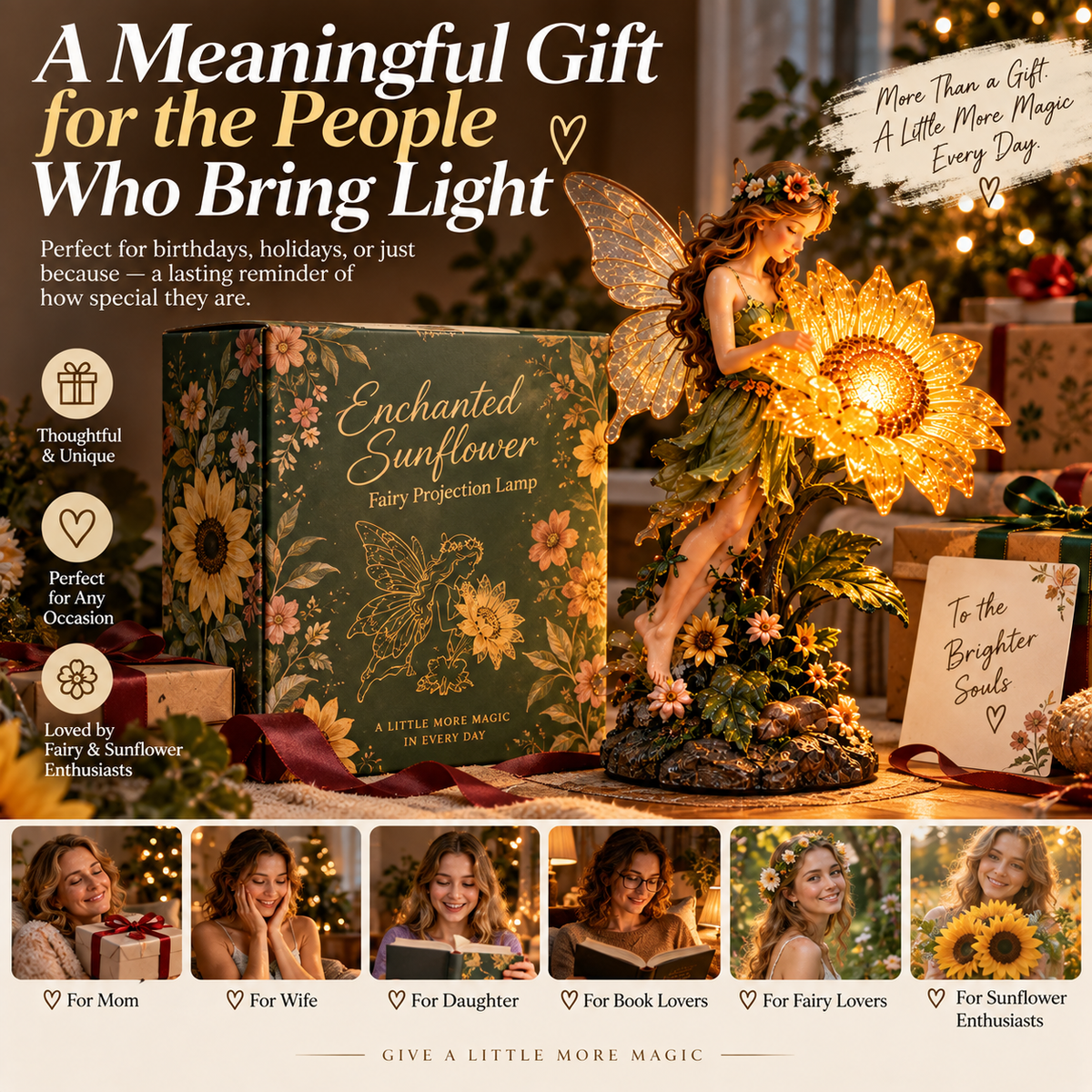 π» Enchanted Sunflower Fairy Projection Lamp β Magical Botanical Table Light