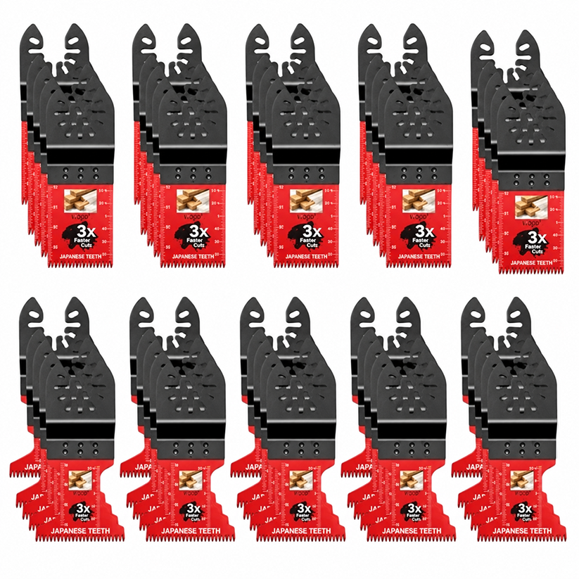 Japanese-Tooth Oscillating Saw Blades — Universal Fit, 10–50 Pcs