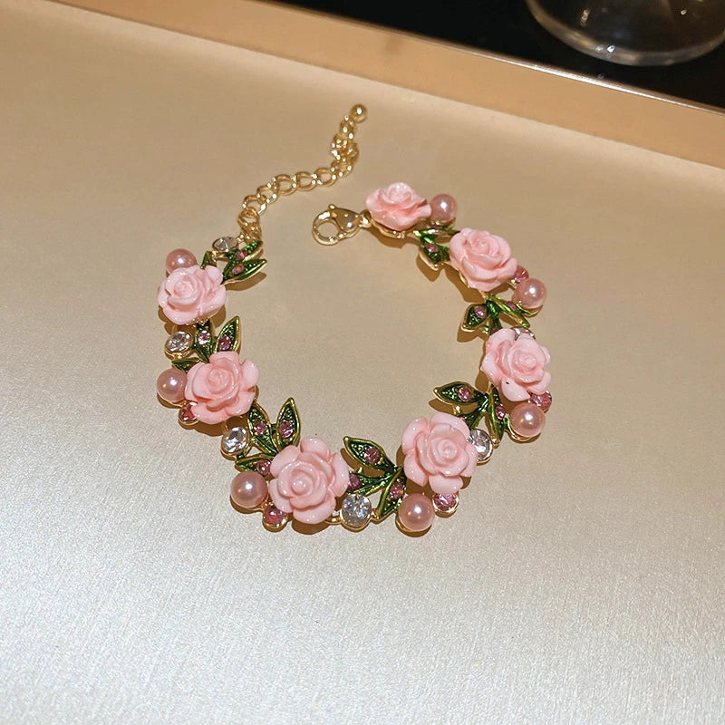 🪷Vintage Rose Garden Pearl & Crystal Jewelry Collection