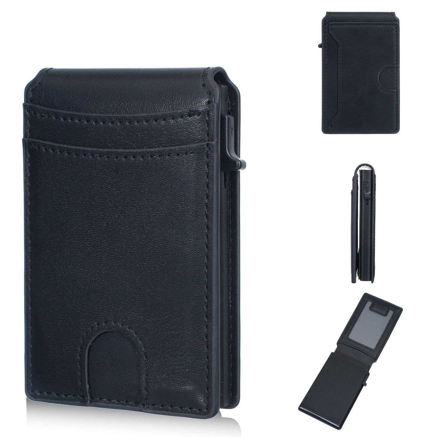 💳 RFID Blocking Minimalist Pop-Up Wallet | One-Second Card Eject Design & Ultra Slim Pocket W