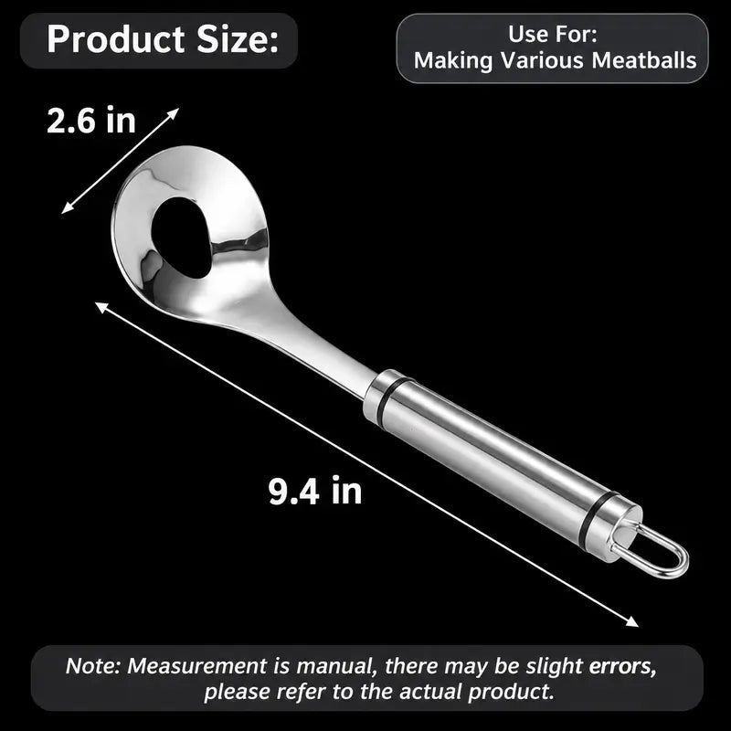 đĽStainless Steel Meatball Maker Spoon, Non-Stick Meat Ball Extrusion Scoop, Easy Squeeze Meatball Mold for Fish Balls, Shrimp Paste