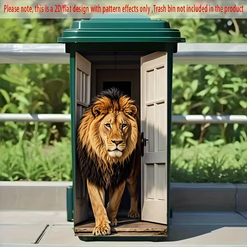 ⚡ Creative Trash Can Sticker with Colourful Cartoon