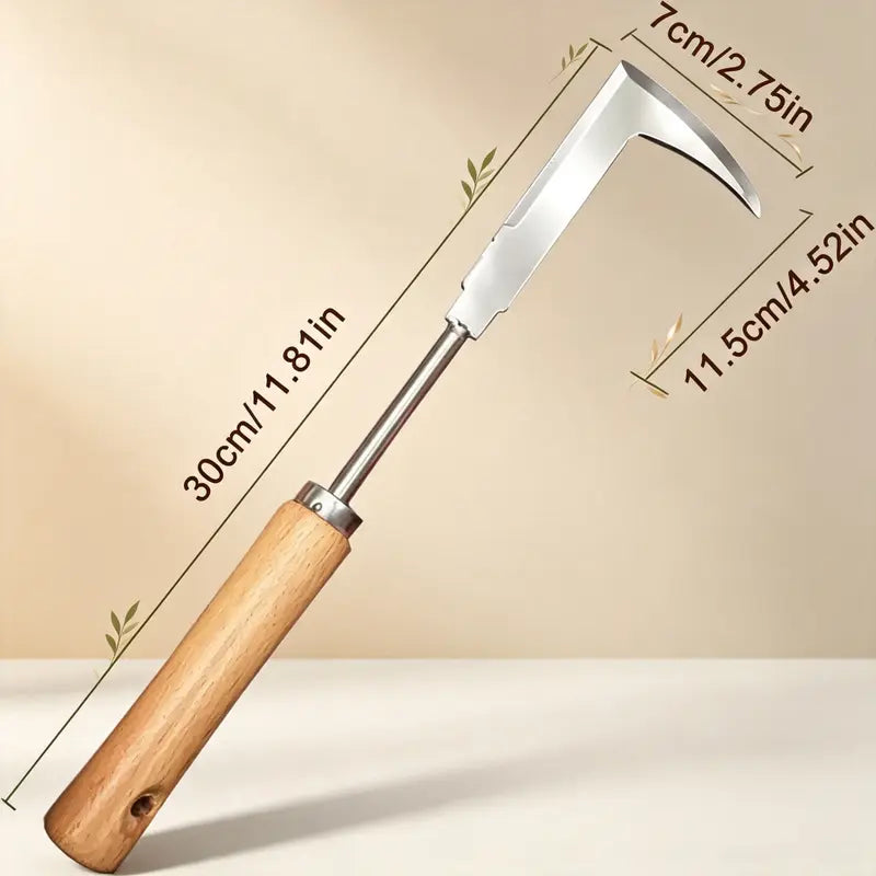 ⚡Wooden Handle Crevice Weeder, Stainless Steel Manual Grass Remover for Patio, Pathways & Yards