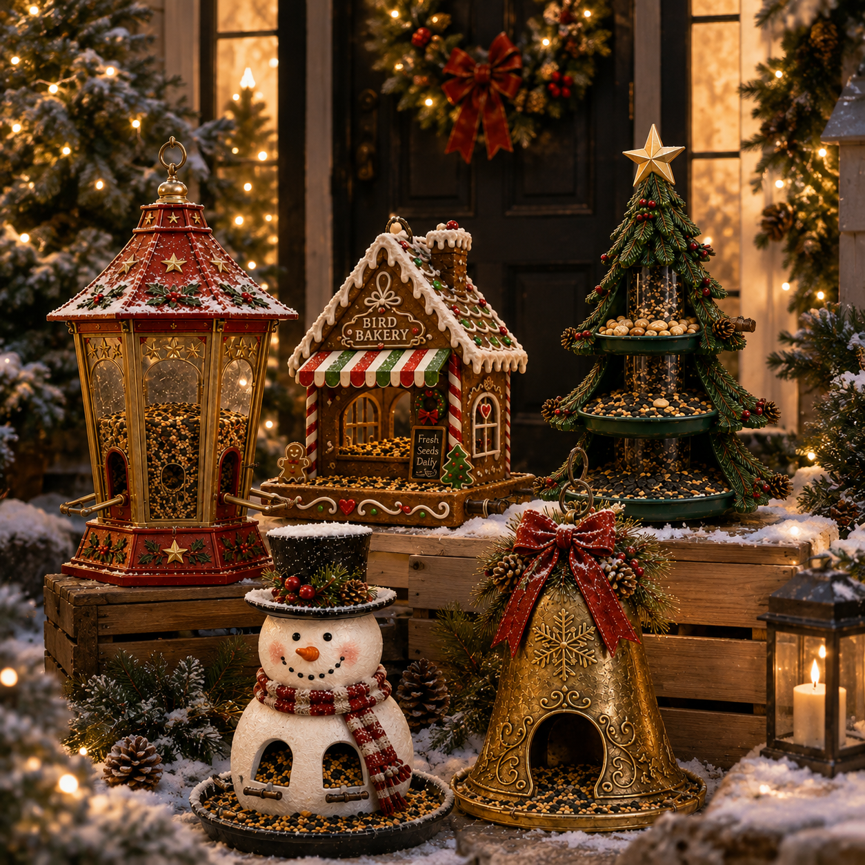 ⛄Christmas Bird Feeder Collection – Festive Hanging Garden Feeders for Wild Birds
