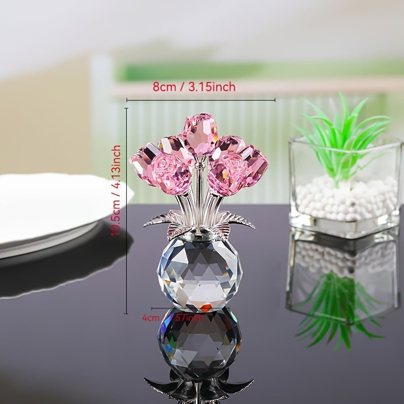 💖Hot Sale 49% OFF💎Crystal Colorful Rose Flower Vase
