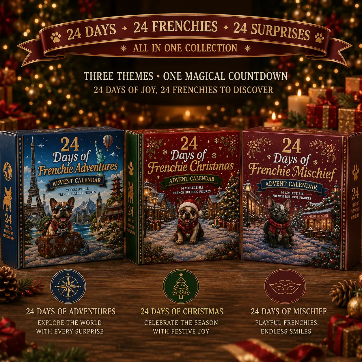 🐶 24-Day Dog Advent Calendar – 47% OFF Last Day, 24 Puppy Figures with Costumes