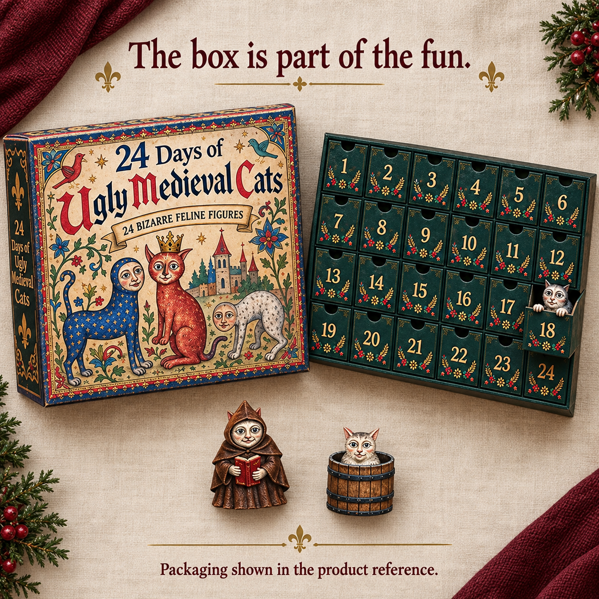π₯ππ° 24 Days of Ugly Medieval Cats β Hilariously Weird Cat Advent Calendar 2026π