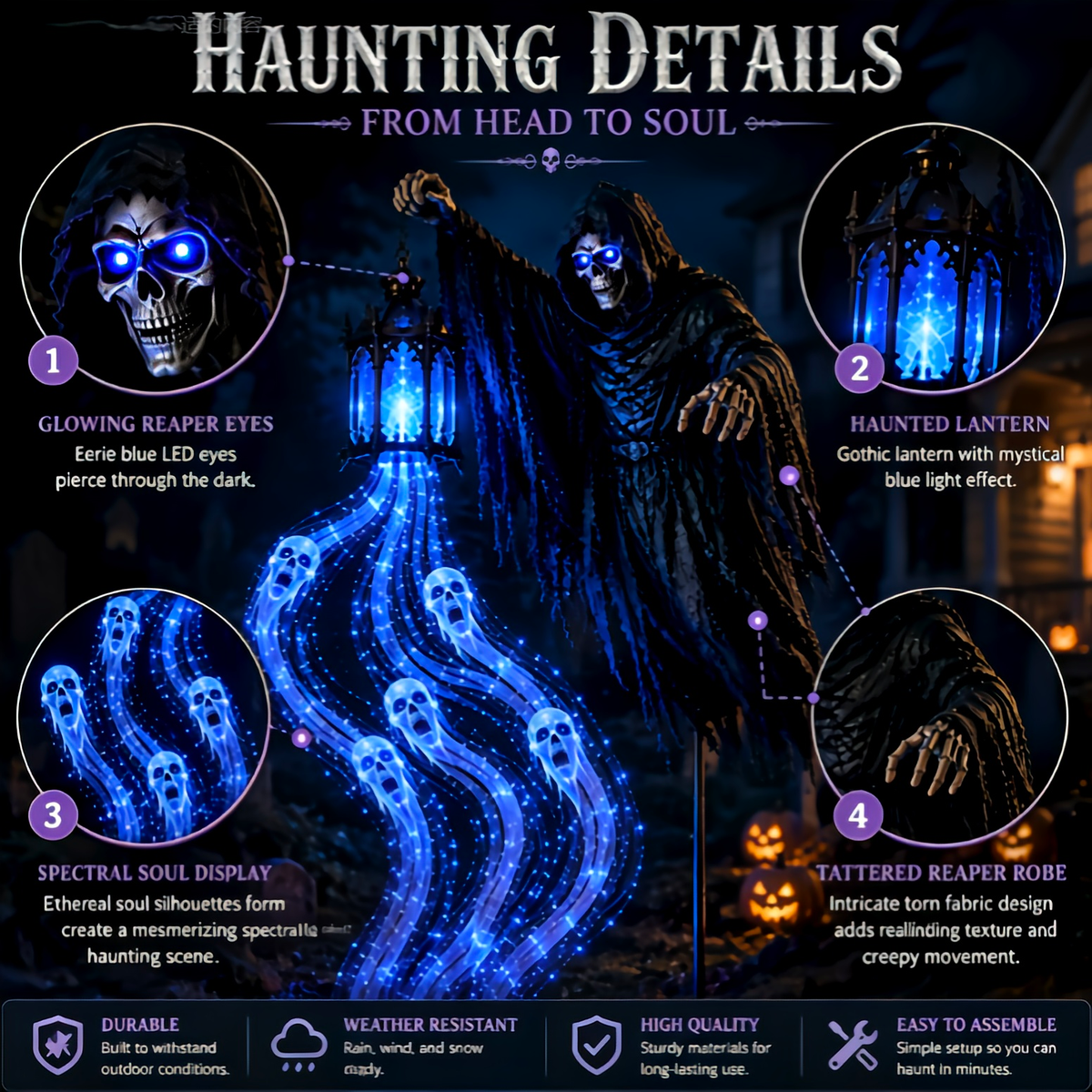 đToday 50% OFFđđHalloween Soul Harvester Animated Garden Light