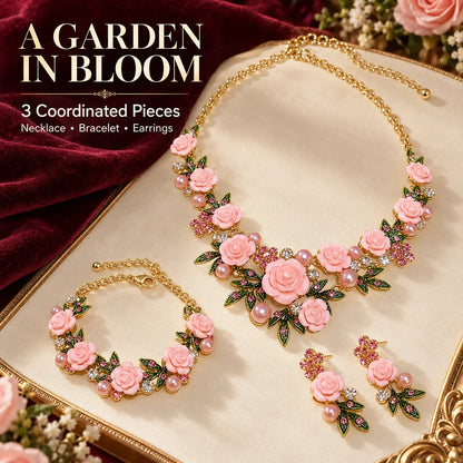 🪷Vintage Rose Garden Pearl & Crystal Jewelry Collection