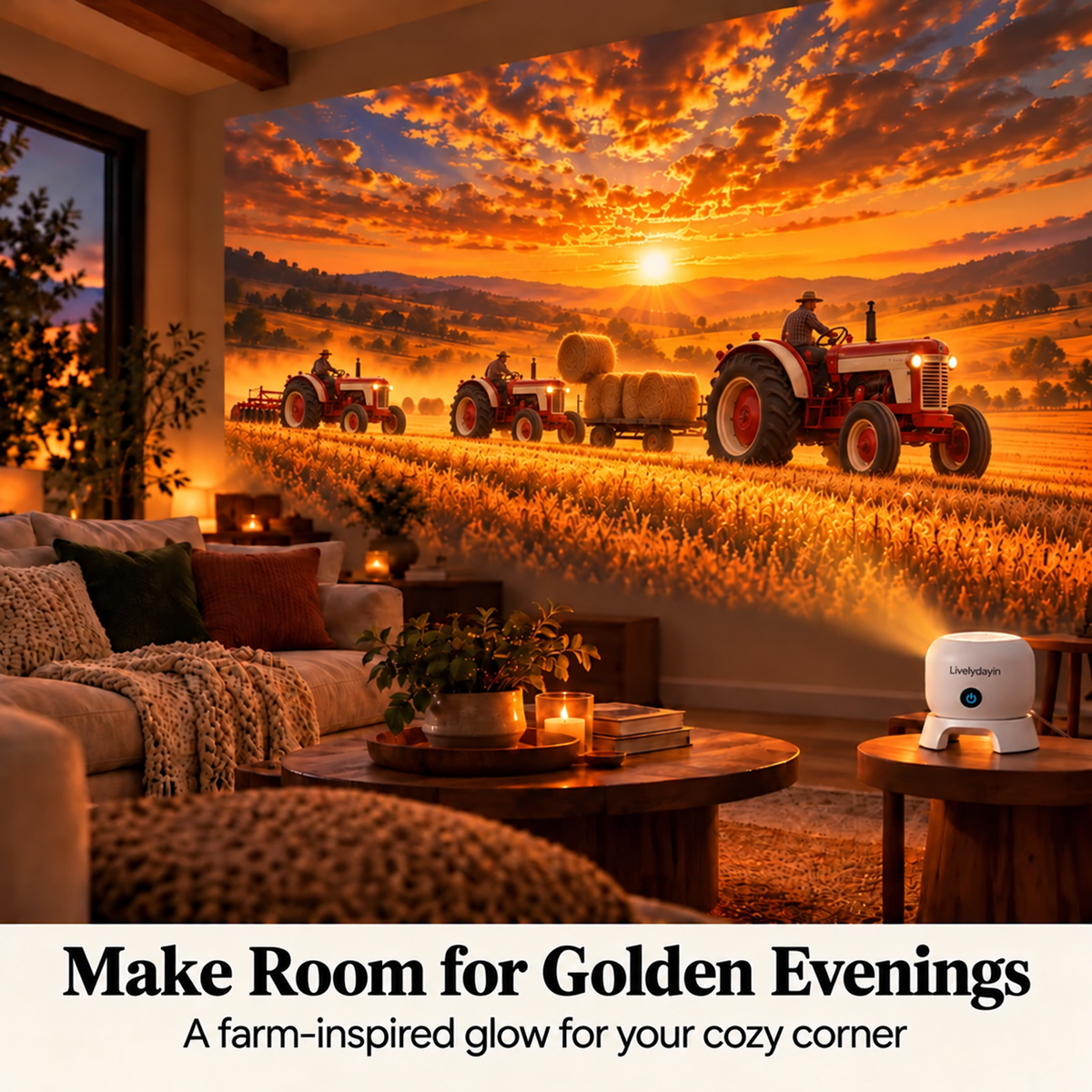🔥Last Day 50% OFF🚜 Tractor & Farm Scene Room Projector – Wall & Ceiling Décor for Tractor Lovers
