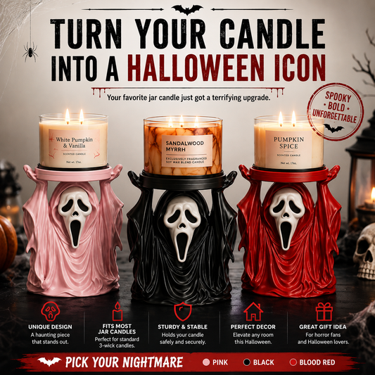 🖤Halloween Ghost Candle Holder – Unique Horror Gift for Candle Lovers & Spooky Decor Fans