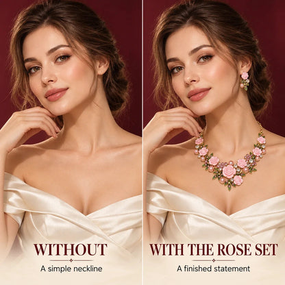 🪷Vintage Rose Garden Pearl & Crystal Jewelry Collection