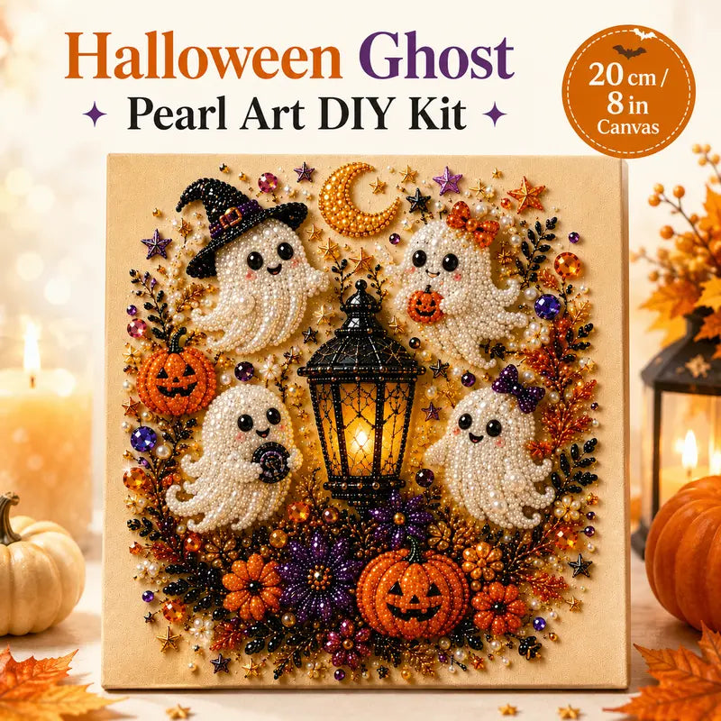 🧙🏼‍♀️Spooky-Cute Ghost Pearl Art DIY Kit – 8" × 8" Halloween Diamond Painting