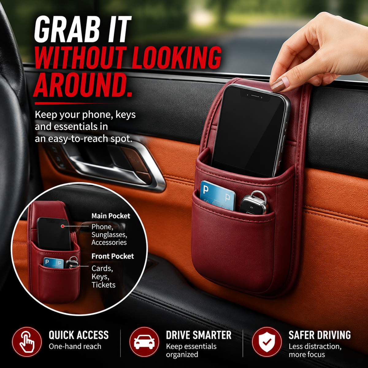 🚙 Car Phone Storage Pocket