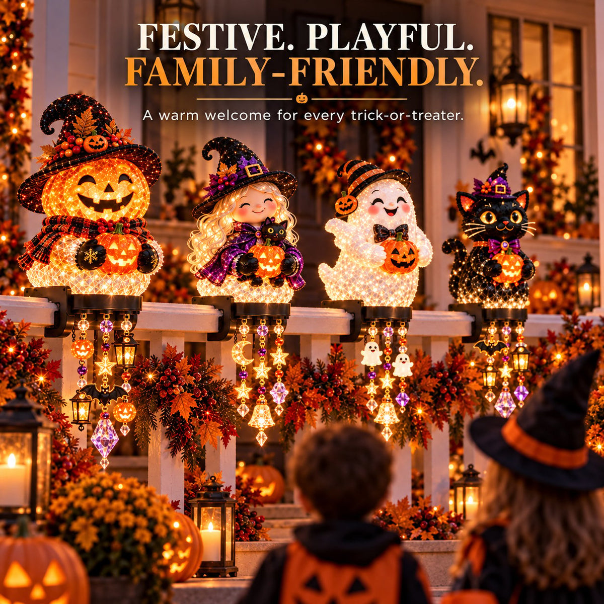 🔥 🎃Halloween Porch Magic Cascade Railing Lights