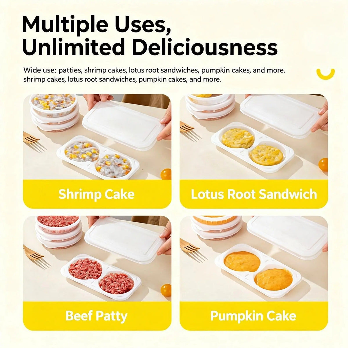 🍔 10-Pack Burger Patty Freezer Containers – Prep, Stack & Freeze Individual Patties