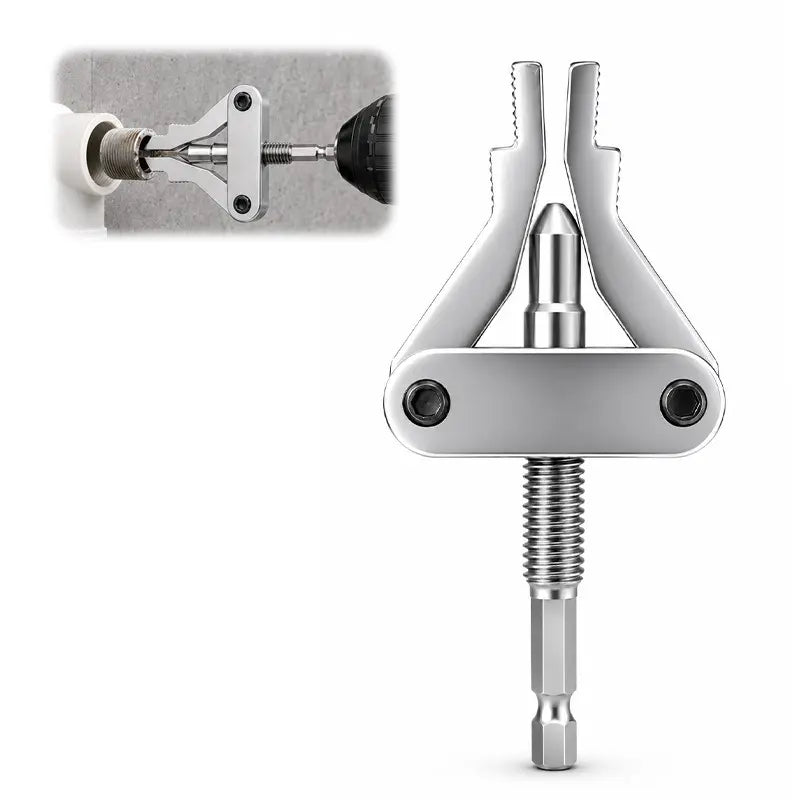 Broken Pipe Thread Extractor, Universal 1/2" 3/4" 1" Pipe Nipple Remover, Drill Powered Broken Thread Removal Tool
