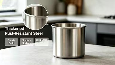 1 Count, Thickened Stainless Steel Utensil Organizer, Rust Resistant Easy to Clean Multi-purpose Storage Holder for Kitchen Countertop