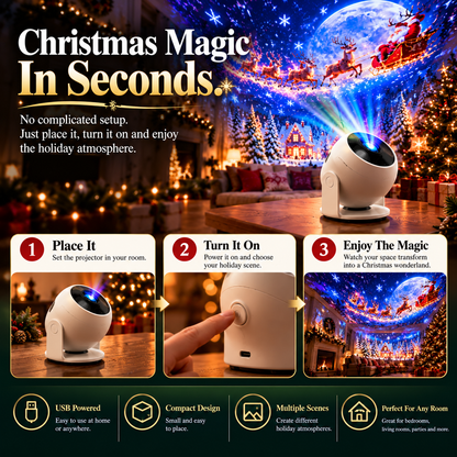 🎄 Christmas Projector Light – Indoor Holiday Projection Lamp for Walls & Ceilings