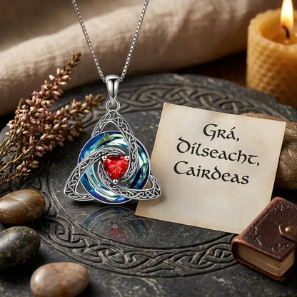 ✨❤️‍🔥 Birthstone Celtic Trinity Knot Necklace – Meaningful Irish Knot Pendant for Women, Anniversary & Birthday Gift
