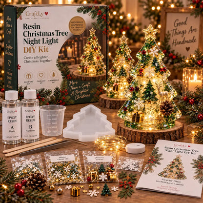 🎄Beginner-Friendly Resin Christmas Tree Night Light DIY Kit✨