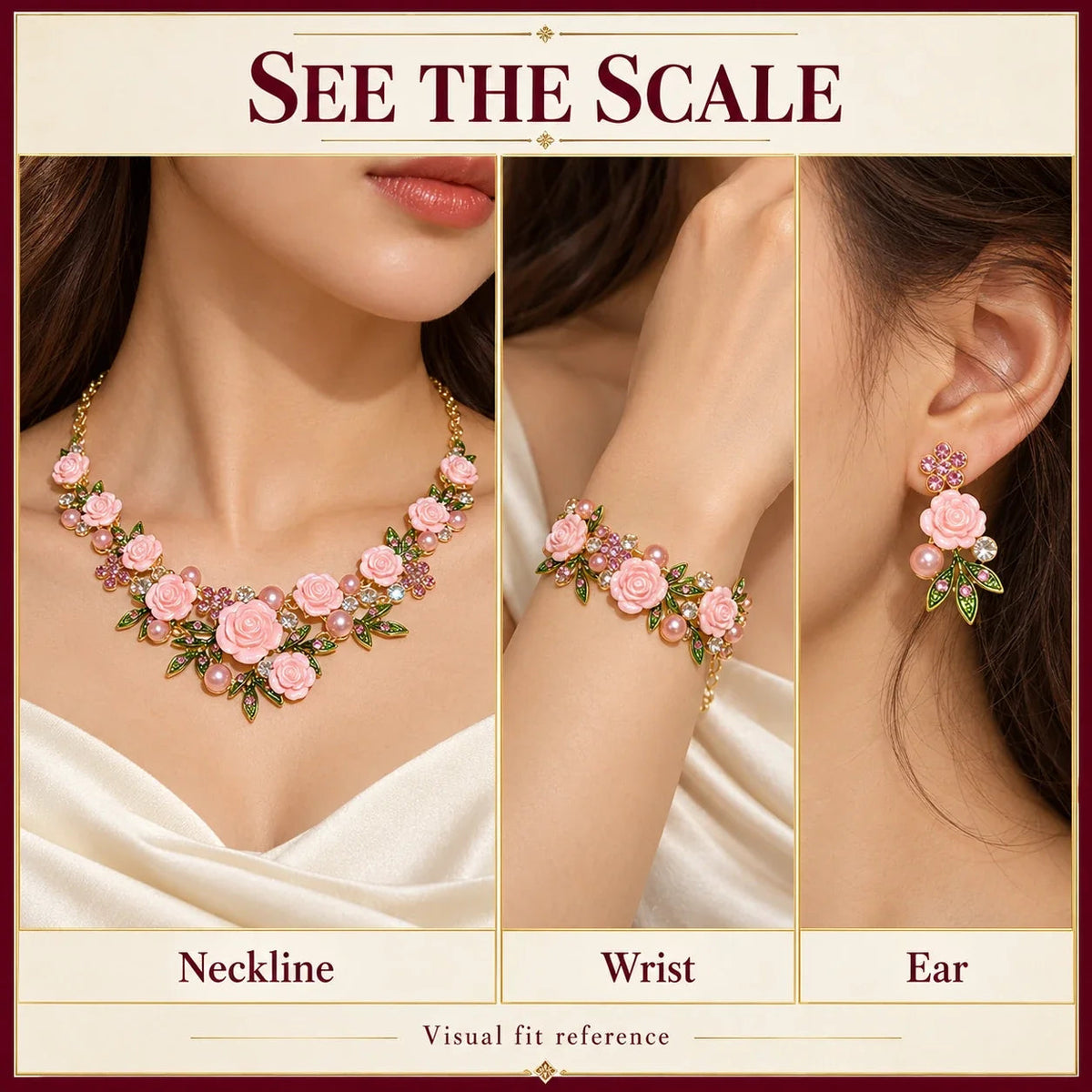 🪷Vintage Rose Garden Pearl & Crystal Jewelry Collection