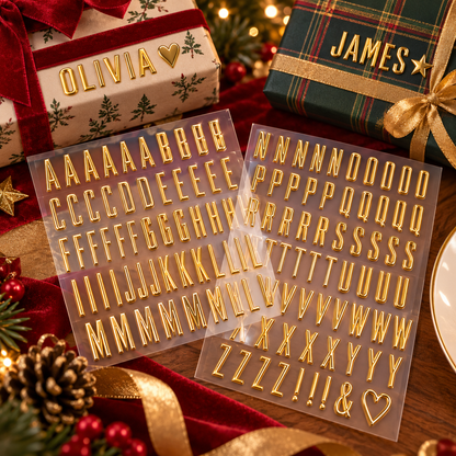🎁✨ Personalized Gold Alphabet Stickers – Make Every Gift Extra Special!