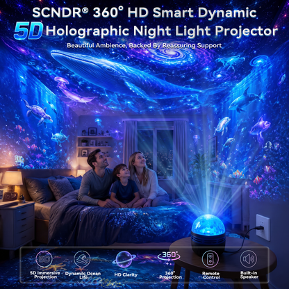 💡360° Smart Holographic Starry Sky Projector (HD Smart Dynamic 5D)