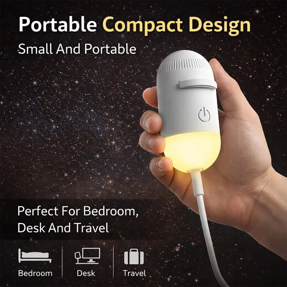 ✨🔭2-in-1 Galaxy Projector Night Light | USB Mini Star & Moon Projector for Bedroom, Adjustable Brightness, 360° Projection