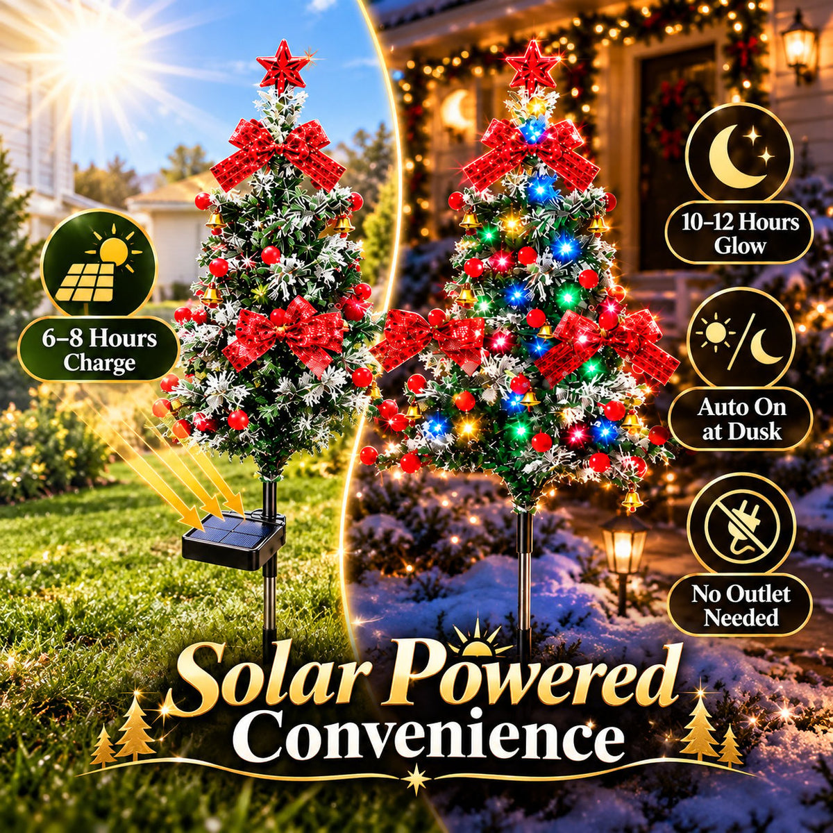 🌲51% OFF 🔥 Solar Cedar Christmas Tree Lights | Festive Outdoor Holiday Decor