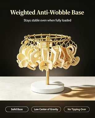 Rotating Claw Clip Display Stand, Gold Metal Hair Accessory Organizer