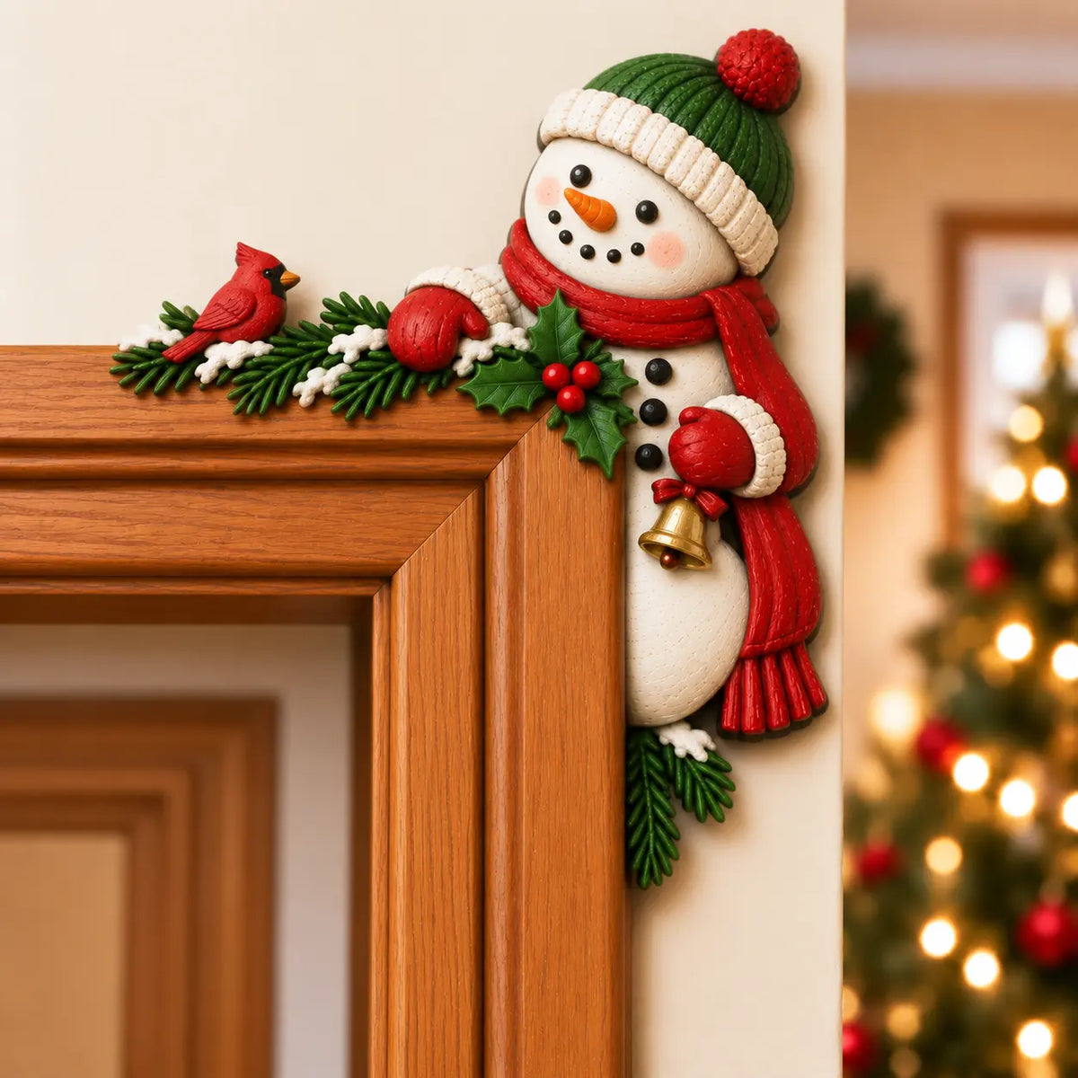 🎅 Christmas Peekaboo Door Frame Decor | Festive Corner Holiday Accent