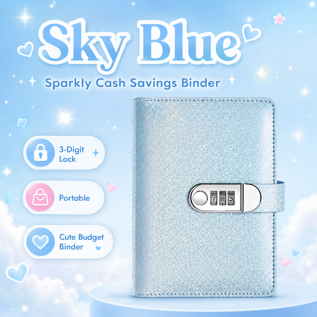 💰 Lockable Cash Savings Binder with 100 Pages