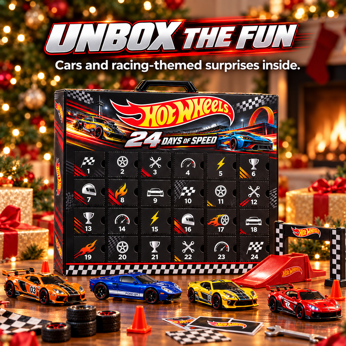 🔥24-Day Toy Car Advent Calendar – Christmas Surprise Gifts for Boys & Car Collectors