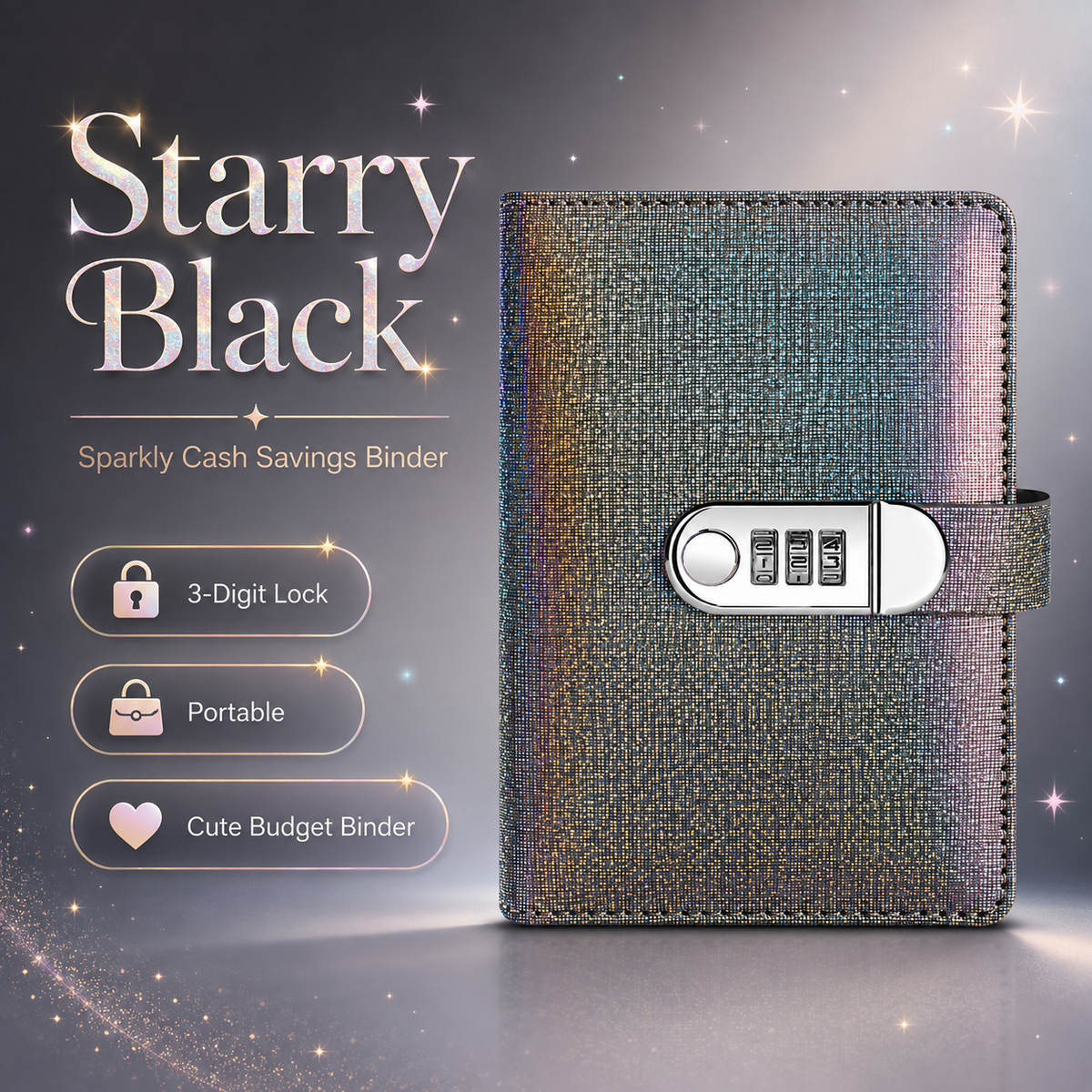 💰 Lockable Cash Savings Binder with 100 Pages