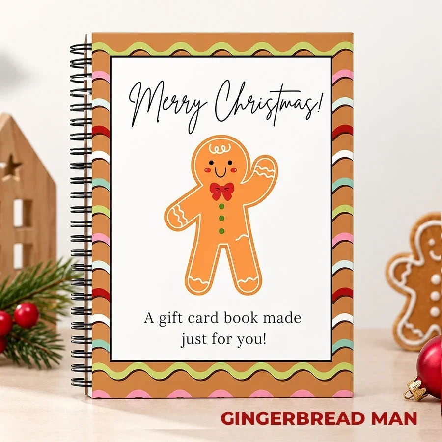 🔥 Christmas Gift Card Book – 12 Gift Card Pages & Personal Message Holder