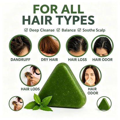 🫧Herbal Seven Green Triangle Shampoo Bar