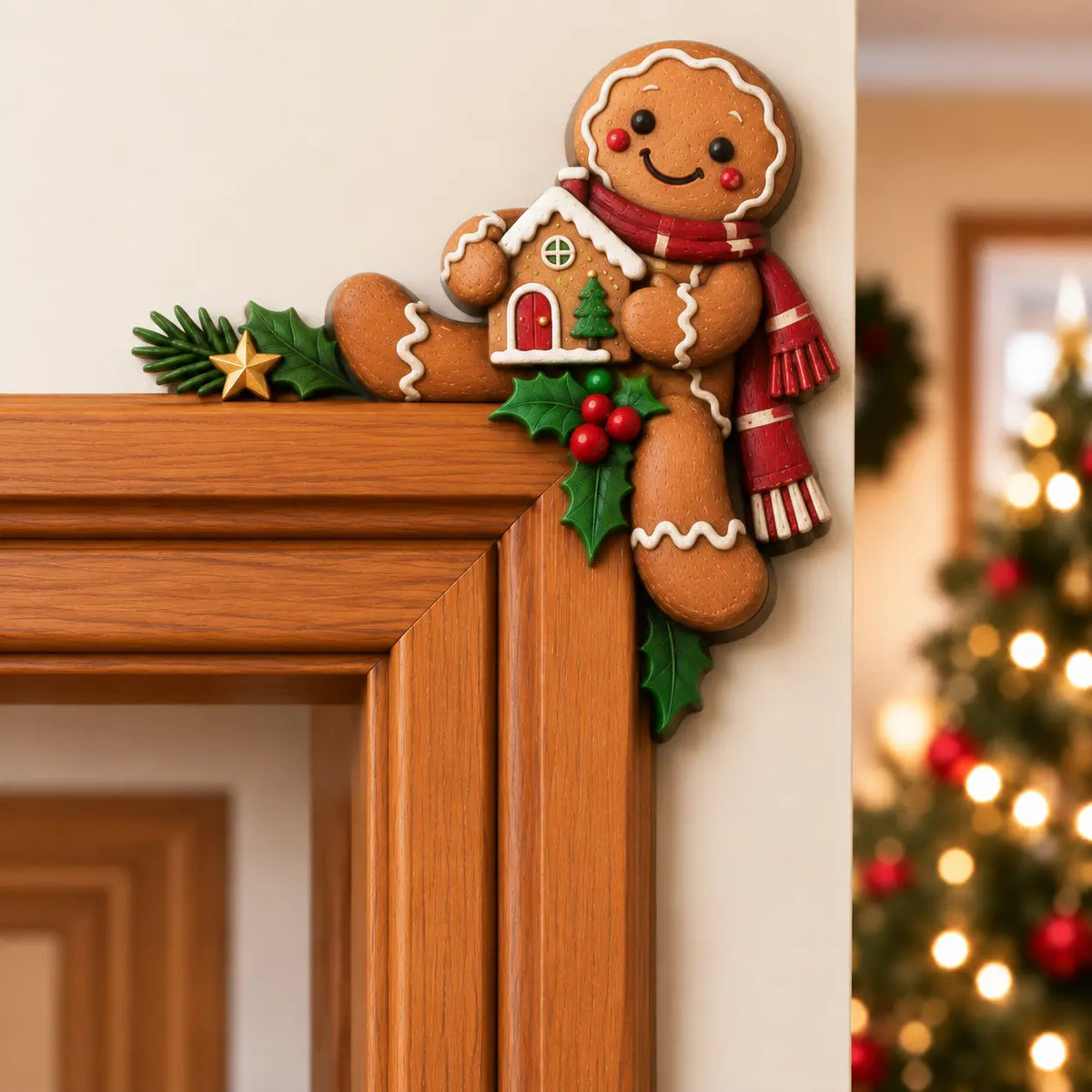 🎅 Christmas Peekaboo Door Frame Decor | Festive Corner Holiday Accent