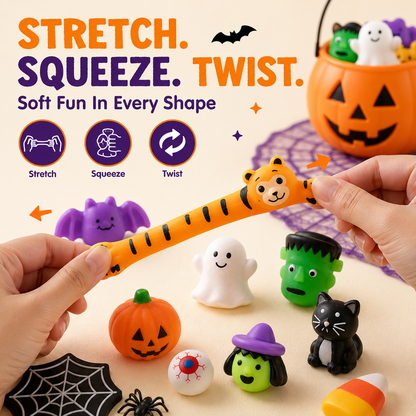 🎃 100PCS Halloween Mochi Squishy Toys – Cute Sensory Party Favors & Goodie Bag Fillers
