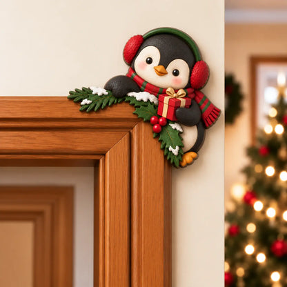 🎅 Christmas Peekaboo Door Frame Decor | Festive Corner Holiday Accent