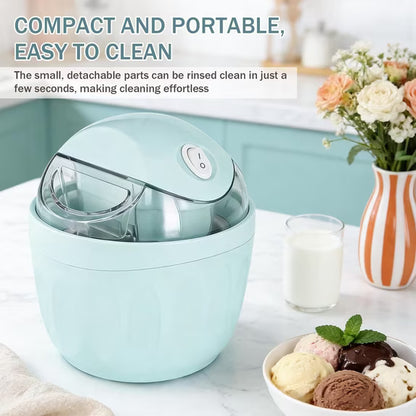 🍦Mini Personal Ice Cream Maker – One-Touch Homemade Frozen Dessert Maker