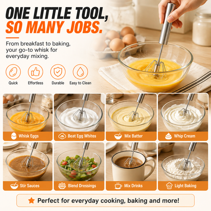 🍰 2-Pack Hand-Push Rotary Whisk – Press, Spin & Mix with Ease