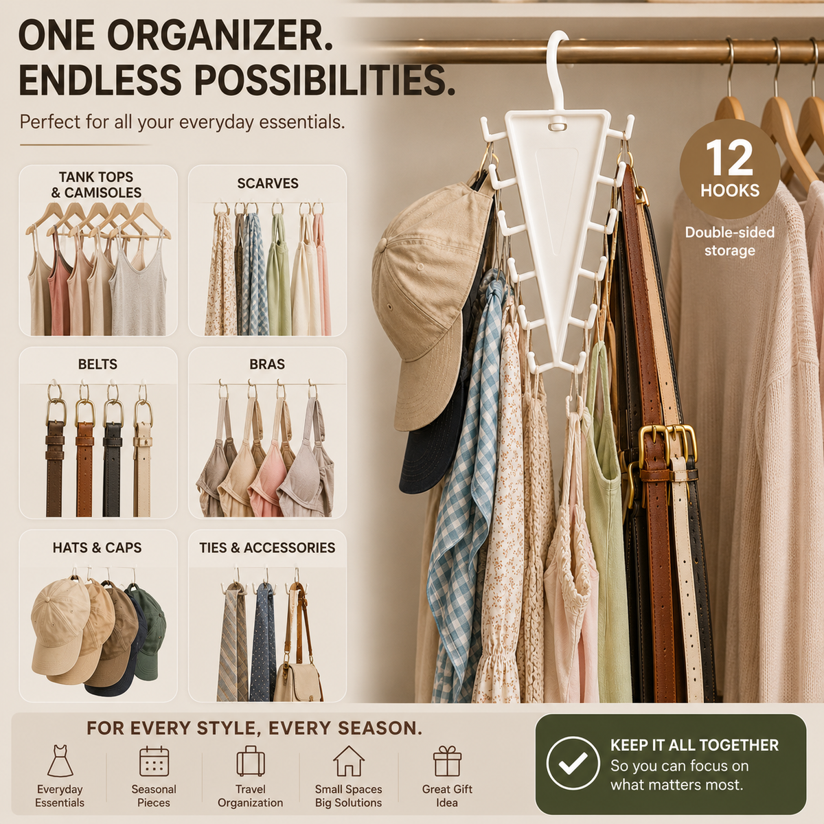 🩱Multi-Layer Closet Hanger Organizer