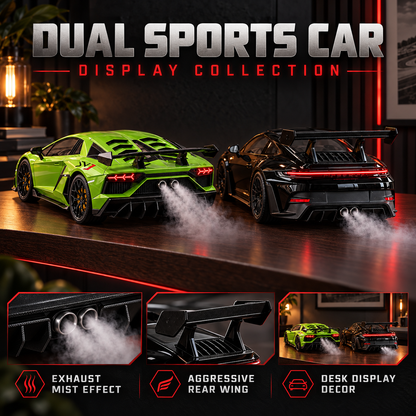 🏎️ Track-Inspired Sports Car Display Model – Exhaust Mist Effect Collector Decor